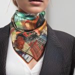 VINTAGE STREET GUITARIST PHOTO COLLAGE SILK SATIN SQUARE SCARF