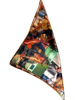 VINTAGE STREET GUITARIST PHOTO COLLAGE SILK SATIN SQUARE SCARF - Image 3