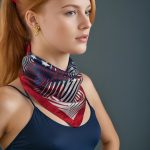 PATRIOTIC STARS AND STRIPES WAVE SILK SATIN SQUARE SCARF - Image 5
