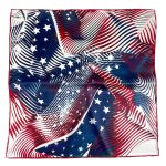 PATRIOTIC STARS AND STRIPES WAVE SILK SATIN SQUARE SCARF - Image 2