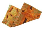 CORAL ORANGE ARCHITECTURAL DOME SILK SATIN SQUARE SCARF - Image 3