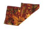 BURGUNDY GOLDEN FEATHER FOLIAGE SILK SATIN SQUARE SCARF - Image 3