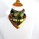 AMBER ARCHITECTURAL SPIRAL SILK SATIN SQUARE SCARF - Image 4