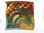 AMBER ARCHITECTURAL SPIRAL SILK SATIN SQUARE SCARF - Image 2