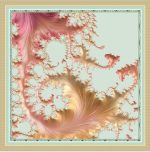 ROSE GOLD FRACTAL FEATHER SILK SATIN SQUARE SCARF - Image 2