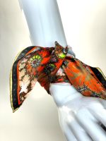 SCARLET FRACTAL GARDEN SILK SATIN SQUARE SCARF - Image 4