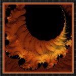 EMBER ORANGE FRACTAL PLUME SILK SATIN SQUARE SCARF - Image 2