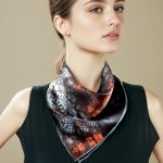 MIDNIGHT CRYSTAL KALEIDOSCOPE SILK SATIN SQUARE SCARF