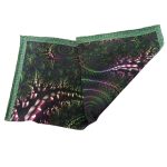 EMERALD GREEN SPIRAL KALEIDOSCOPE SILK SATIN SQUARE SCARF - Image 3